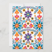 Invitation Mariage floral mexicain de broderie Fiesta (Dos)