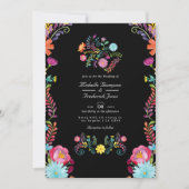Invitation Mariage Floral Mexicain Fiesta Code QR RSVP (Devant)
