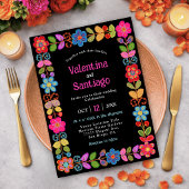 Invitation Mariage floral mexicain moderne