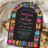 Invitation Mariage floral mexicain moderne