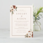 Invitation Mariage floral minimal beige Boho neutre (Debout devant)