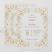 Invitation Mariage Floral Minimal Luxueux (Devant / Derrière)