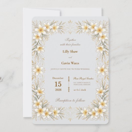 Invitation Mariage Floral Minimal Luxueux (Devant)