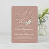Invitation Mariage Floral Minimal Moderne d'Hiver (Debout devant)