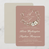 Invitation Mariage Floral Minimal Moderne d'Hiver (Devant / Derrière)