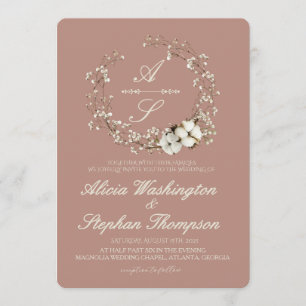 Invitation Mariage Floral Minimal Moderne d'Hiver