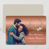 Invitation Mariage Floral Minimal Moderne d'Hiver (Devant / Derrière)