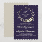 Invitation Mariage Floral Minimal Moderne d'Hiver (Devant / Derrière)