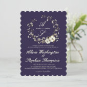 Invitation Mariage Floral Minimal Moderne d'Hiver (Debout devant)