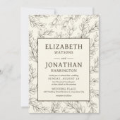 Invitation Mariage floral minimaliste (Devant)