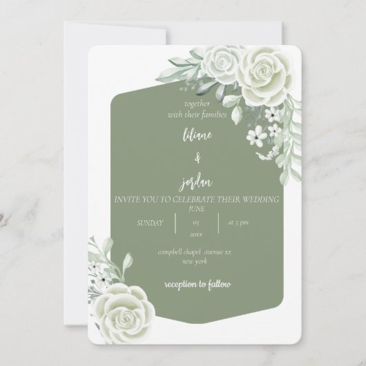 Invitation mariage floral minimaliste (Devant)