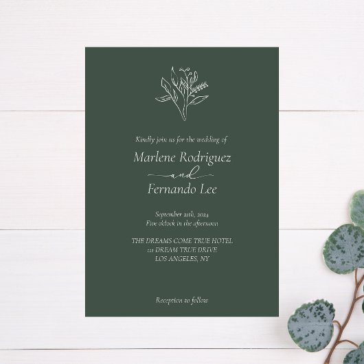 Invitation Mariage floral minimaliste