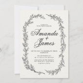 Invitation Mariage floral minimaliste élégant (Devant)