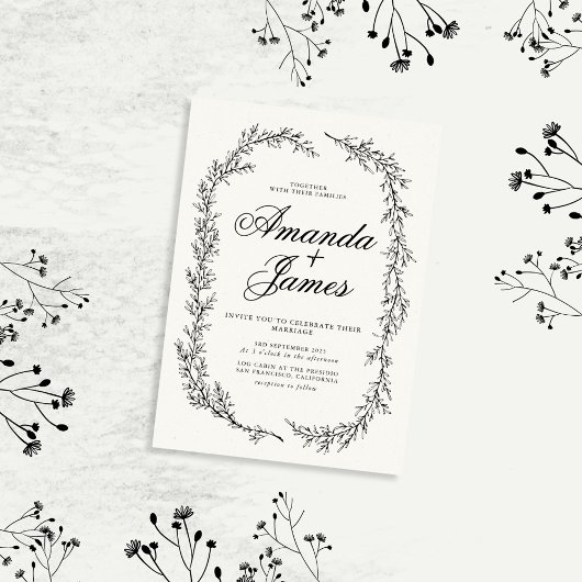 Invitation Mariage floral minimaliste élégant