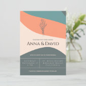 Invitation Mariage floral minimaliste moderne (Debout devant)