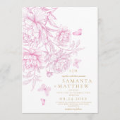Invitation Mariage Floral Minimaliste Moderne (Devant)