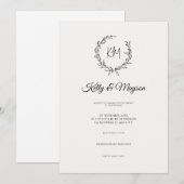 Invitation Mariage floral minimaliste Pastel (Devant / Derrière)