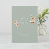 Invitation Mariage floral minimaliste Rustique Boho (Debout devant)