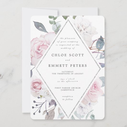 Invitation Mariage Floral Moderne (Devant)