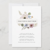 Invitation Mariage Floral Moderne Bohème Chic (Devant)