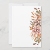 Invitation Mariage floral moderne Boho Fall (Dos)