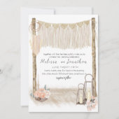Invitation Mariage floral moderne Boho rose élégant (Devant)