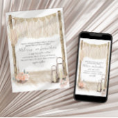 Invitation Mariage floral moderne Boho rose élégant