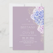 Invitation Mariage Floral Moderne Botanique Lilas et Blanc (Devant)