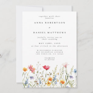 Invitation Mariage Floral Moderne Code QR