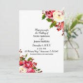 Invitation Mariage Floral Moderne d'Hiver de Vacances de Noël (Debout devant)