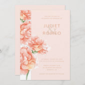 Invitation Mariage floral moderne élégant (Devant / Derrière)