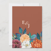 Invitation Mariage floral moderne en cuivre Fall Terracotta (Dos)