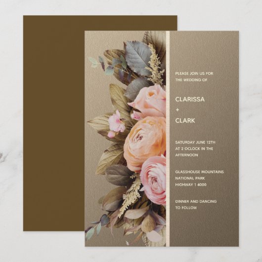 Invitation Mariage Floral Moderne et Audacieux (Devant / Derrière)