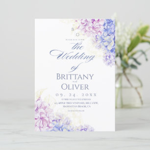 Invitation Mariage Floral Moderne Fleur de Printemps Lilas et