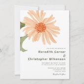 Invitation Mariage floral moderne Gras Peach (Devant)