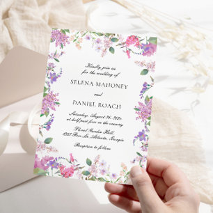 Invitation Mariage floral moderne Lilac