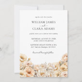Invitation Mariage floral moderne Pastel Peony (Devant)