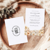 Invitation Mariage floral moderne Pastel Peony