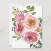 Invitation Mariage floral moderne Peach Blush (Dos)