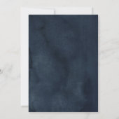 Invitation Mariage Floral Moderne Rose Navy (Dos)