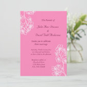 Invitation Mariage floral moderne rose persan (Debout devant)