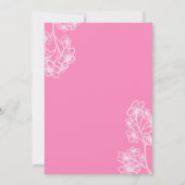Invitation Mariage floral moderne rose persan (Dos)