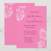 Invitation Mariage floral moderne rose persan (Devant / Derrière)