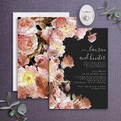 Invitation Mariage floral moderne sombre Moody Blush Rose Scr