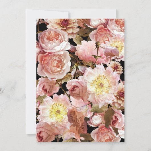 Invitation Mariage floral moderne sombre Moody Blush Rose Scr (Dos)