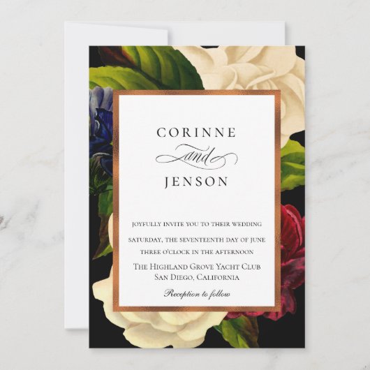 Invitation Mariage floral Moody Garden (Devant)