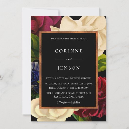 Invitation Mariage floral Moody Garden (Devant)