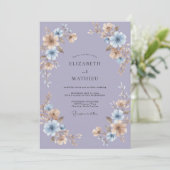 Invitation Mariage Floral Myosotis (Debout devant)