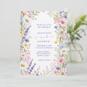 Invitation Mariage Floral Neutre Rustique (Debout devant)