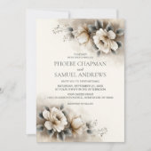 Invitation Mariage Floral Neutre Rustique (Devant)